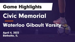 Civic Memorial  vs Waterloo Gibault Varsity Game Highlights - April 4, 2022