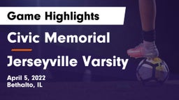 Civic Memorial  vs Jerseyville Varsity Game Highlights - April 5, 2022