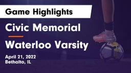 Civic Memorial  vs Waterloo Varsity Game Highlights - April 21, 2022