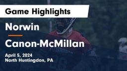 Norwin  vs Canon-McMillan  Game Highlights - April 5, 2024