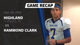 Recap: Highland  vs. Hammond Clark 2016