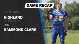 Recap: Highland  vs. Hammond Clark 2016