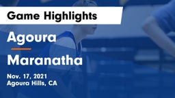 Agoura  vs Maranatha  Game Highlights - Nov. 17, 2021