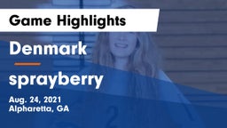 Denmark  vs sprayberry  Game Highlights - Aug. 24, 2021