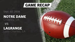 Recap: Notre Dame  vs. LaGrange  2016