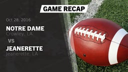 Recap: Notre Dame  vs. Jeanerette  2016