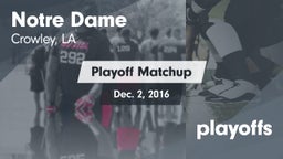 Matchup: Notre Dame High vs. playoffs 2016