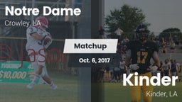 Matchup: Notre Dame High vs. Kinder  2017