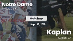Matchup: Notre Dame High vs. Kaplan  2018