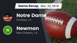 Recap: Notre Dame  vs. Newman  2018