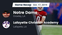 Recap: Notre Dame  vs. Lafayette Christian Academy  2019