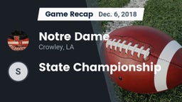 Recap: Notre Dame  vs. State Championship 2018
