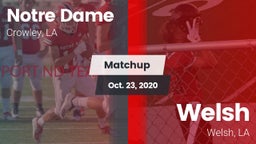Matchup: Notre Dame High vs. Welsh  2020