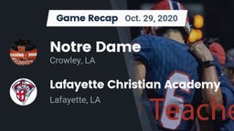 Recap: Notre Dame  vs. Lafayette Christian Academy  2020