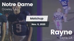 Matchup: Notre Dame High vs. Rayne  2020