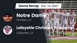 Recap: Notre Dame  vs. Lafayette Christian Academy  2021