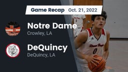 Recap: Notre Dame  vs. DeQuincy  2022