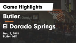 Butler  vs El Dorado Springs  Game Highlights - Dec. 5, 2019