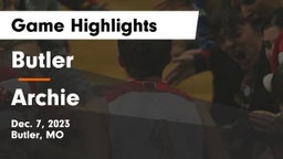 Butler  vs Archie  Game Highlights - Dec. 7, 2023