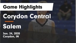 Corydon Central  vs Salem Game Highlights - Jan. 24, 2020