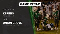 Recap: Kerens  vs. Union Grove  2016