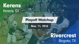 Matchup: Kerens  vs. Rivercrest  2016