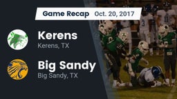 Recap: Kerens  vs. Big Sandy  2017