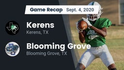 Recap: Kerens  vs. Blooming Grove  2020