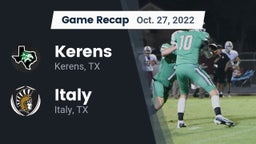 Recap: Kerens  vs. Italy  2022