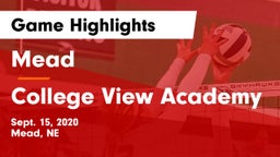Mead  vs College View Academy Game Highlights - Sept. 15, 2020