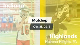 Matchup: Indiana  vs. Highlands  2016