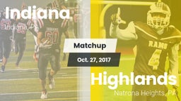 Matchup: Indiana  vs. Highlands  2017