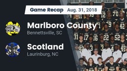 Recap: Marlboro County  vs. Scotland  2018