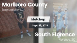 Matchup: Marlboro County vs. South Florence  2019