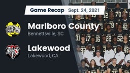 Recap: Marlboro County  vs. Lakewood  2021