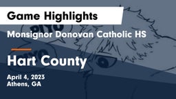 Monsignor Donovan Catholic HS vs Hart County  Game Highlights - April 4, 2023