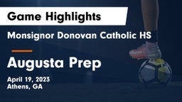 Monsignor Donovan Catholic HS vs Augusta Prep Game Highlights - April 19, 2023