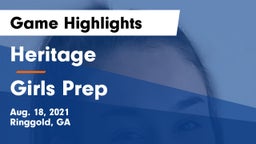 Heritage  vs Girls Prep Game Highlights - Aug. 18, 2021