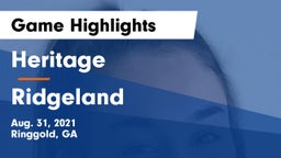 Heritage  vs Ridgeland  Game Highlights - Aug. 31, 2021