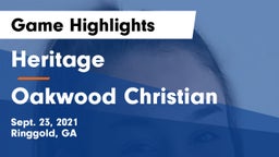 Heritage  vs Oakwood Christian Game Highlights - Sept. 23, 2021