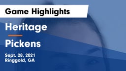 Heritage  vs Pickens  Game Highlights - Sept. 28, 2021