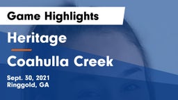 Heritage  vs Coahulla Creek Game Highlights - Sept. 30, 2021