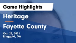 Heritage  vs Fayette County Game Highlights - Oct. 23, 2021