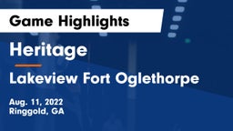 Heritage  vs Lakeview Fort Oglethorpe  Game Highlights - Aug. 11, 2022