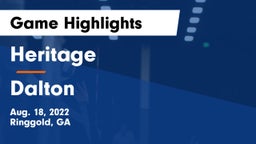 Heritage  vs Dalton  Game Highlights - Aug. 18, 2022