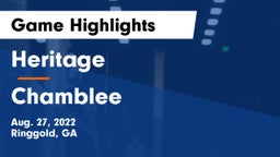 Heritage  vs Chamblee Game Highlights - Aug. 27, 2022