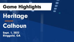 Heritage  vs Calhoun  Game Highlights - Sept. 1, 2022