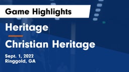 Heritage  vs Christian Heritage Game Highlights - Sept. 1, 2022