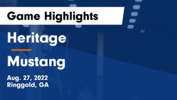 Heritage  vs Mustang Game Highlights - Aug. 27, 2022