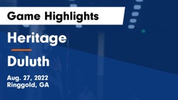 Heritage  vs Duluth Game Highlights - Aug. 27, 2022